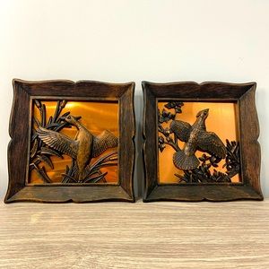 Vintage Copper Bird Frames Set